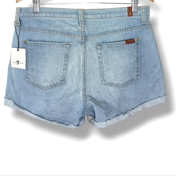 NWT 7 For All Mankind Jean Shorts Patch Pocket Size 32  💙 $128 - Picture 3 of 8